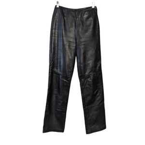 Danier real leather straight leg pant black size 4 B7